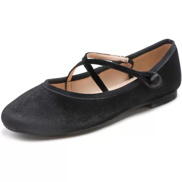FEVERSOLE Women's Soft Cushion Extra Padded Comfort Round Toe Mary Jane Metal Buckle Fashion Ballet Flats Walking Shoes