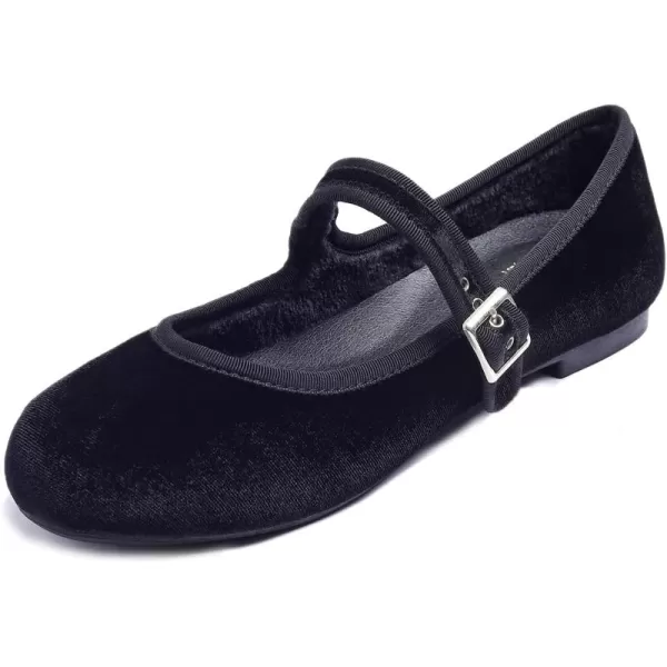 FEVERSOLE Women's Soft Cushion Extra Padded Comfort Round Toe Mary Jane Metal Buckle Fashion Ballet Flats Walking Shoes