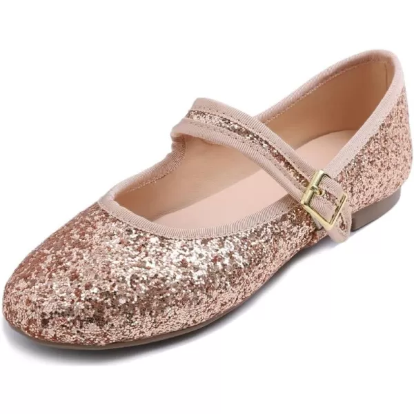 FEVERSOLE Women's Soft Cushion Extra Padded Comfort Round Toe Mary Jane Metal Buckle Fashion Ballet Flats Walking Shoes