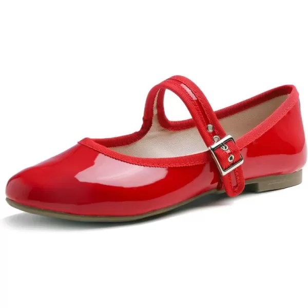 FEVERSOLE Women's Soft Cushion Extra Padded Comfort Round Toe Mary Jane Metal Buckle Fashion Ballet Flats Walking Shoes