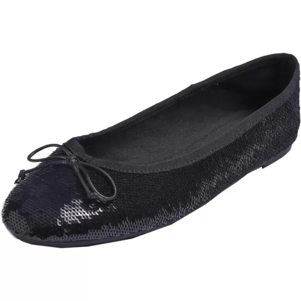 FEVERSOLE Women's Sparkle Memory Foam Cushioned Colorful Shiny Ballet Flats Glitter