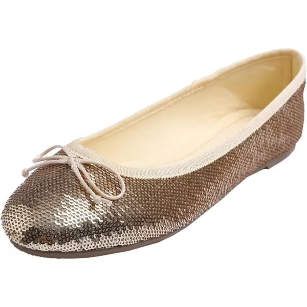 FEVERSOLE Women's Sparkle Memory Foam Cushioned Colorful Shiny Ballet Flats Glitter