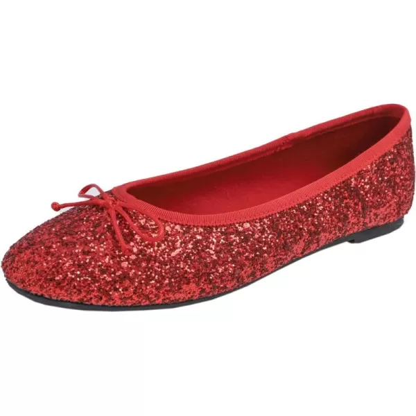 FEVERSOLE Women's Sparkle Memory Foam Cushioned Colorful Shiny Ballet Flats Glitter