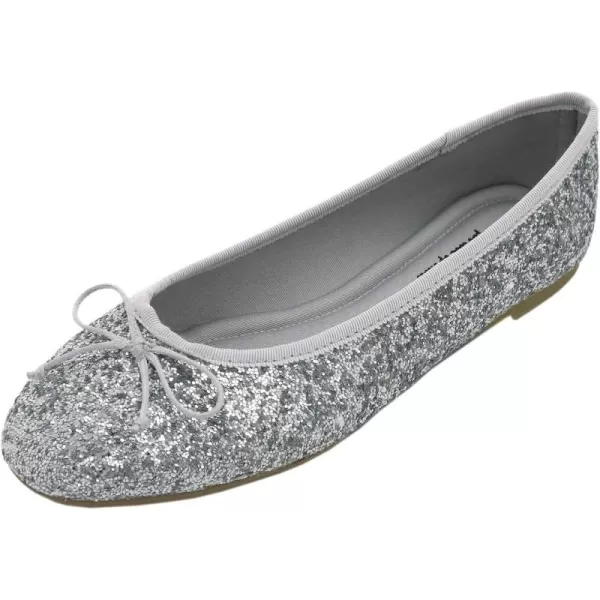 FEVERSOLE Women's Sparkle Memory Foam Cushioned Colorful Shiny Ballet Flats Glitter