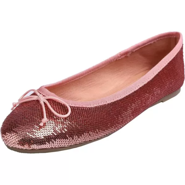 FEVERSOLE Women's Sparkle Memory Foam Cushioned Colorful Shiny Ballet Flats Glitter