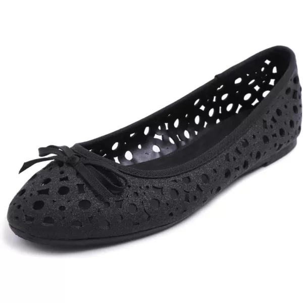 FEVERSOLE Women's Sparkle Memory Foam Cushioned Colorful Shiny Ballet Flats Glitter