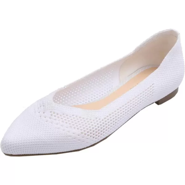 FEVERSOLE Women's Woven Pointy Fashion Cutouts Breathable Knit Flat Shoes