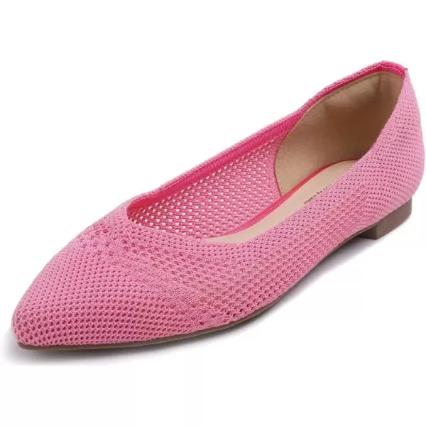 FEVERSOLE Women's Woven Pointy Fashion Cutouts Breathable Knit Flat Shoes