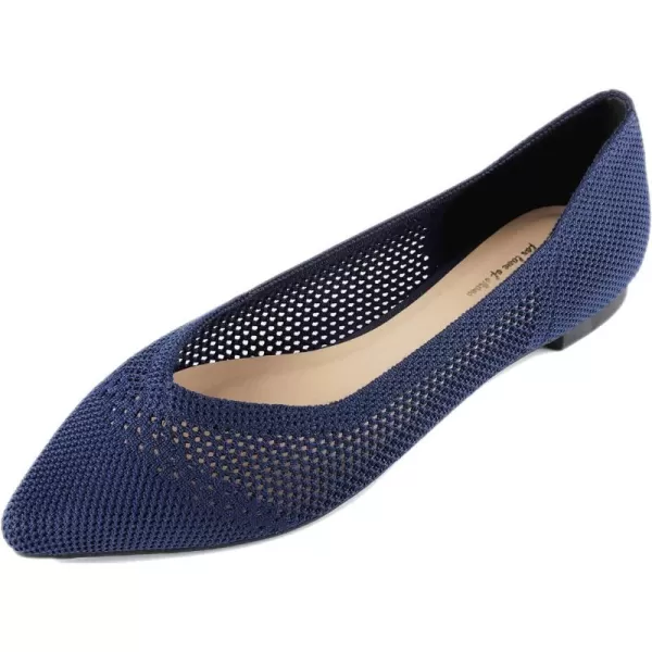 FEVERSOLE Women's Woven Pointy Fashion Cutouts Breathable Knit Flat Shoes