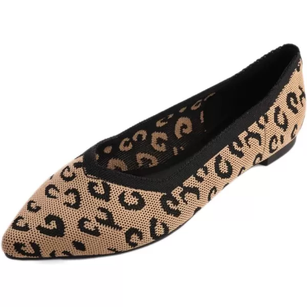 FEVERSOLE Women's Woven Pointy Fashion Cutouts Breathable Knit Flat Shoes