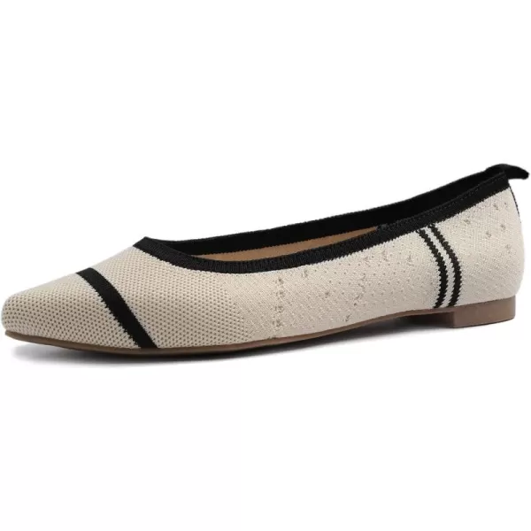 FEVERSOLE Women's Woven Pointy Fashion Cutouts Breathable Knit Flat Shoes