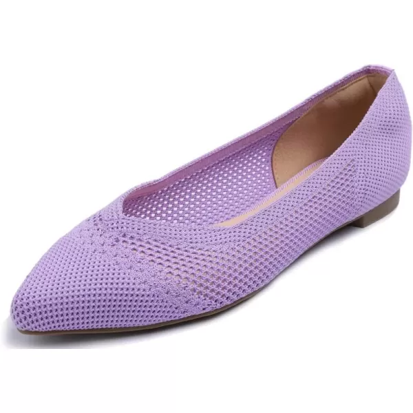 FEVERSOLE Women's Woven Pointy Fashion Cutouts Breathable Knit Flat Shoes