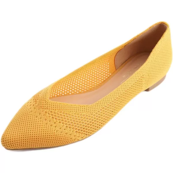 FEVERSOLE Women's Woven Pointy Fashion Cutouts Breathable Knit Flat Shoes