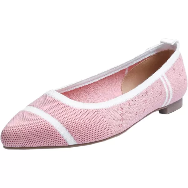 FEVERSOLE Women's Woven Pointy Fashion Cutouts Breathable Knit Flat Shoes