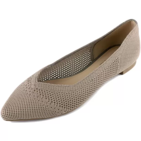 FEVERSOLE Women's Woven Pointy Fashion Cutouts Breathable Knit Flat Shoes