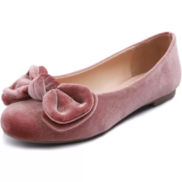 Feversole Women's Round Toe Cute Bow Trim Ballet Flats