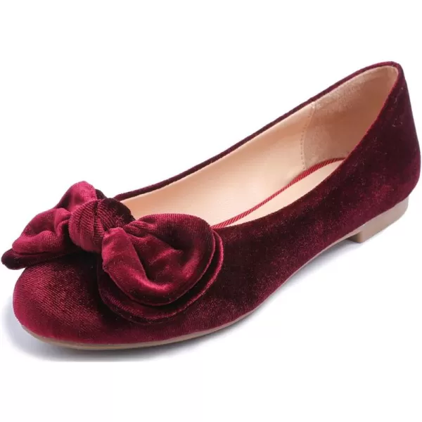 Feversole Women's Round Toe Cute Bow Trim Ballet Flats