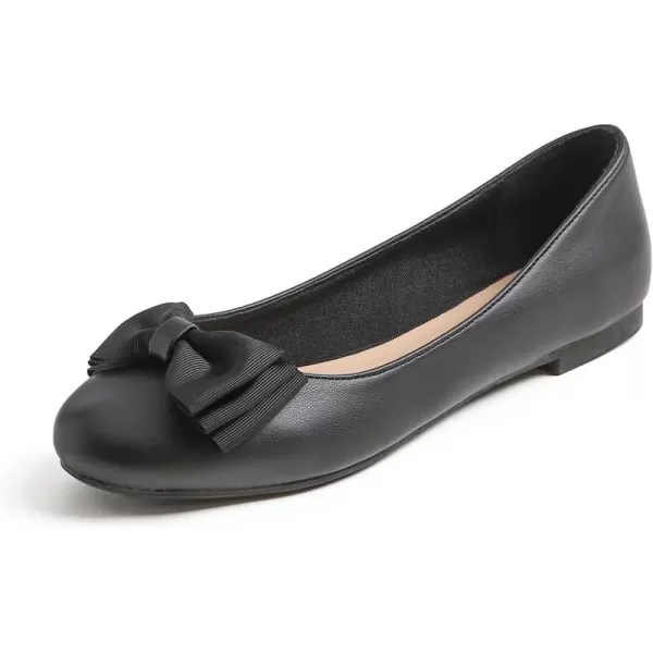 Feversole Women's Round Toe Cute Bow Trim Ballet Flats