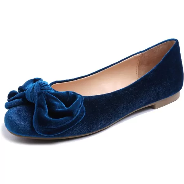 Feversole Women's Round Toe Cute Bow Trim Ballet Flats