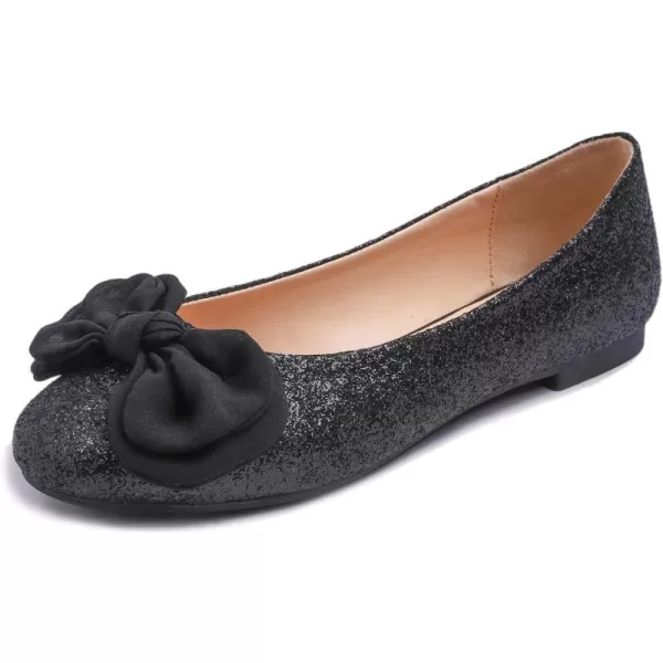Feversole Women's Round Toe Cute Bow Trim Ballet Flats
