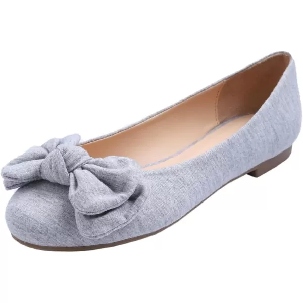 Feversole Women's Round Toe Cute Bow Trim Ballet Flats