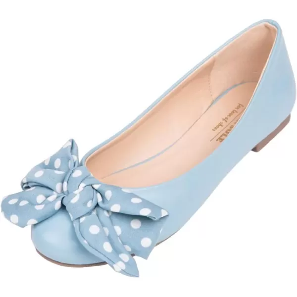 Feversole Women's Round Toe Cute Bow Trim Ballet Flats