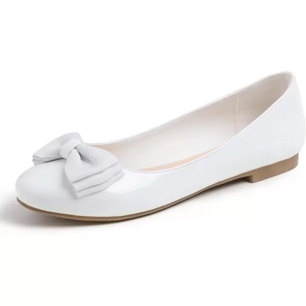 Feversole Women's Round Toe Cute Bow Trim Ballet Flats