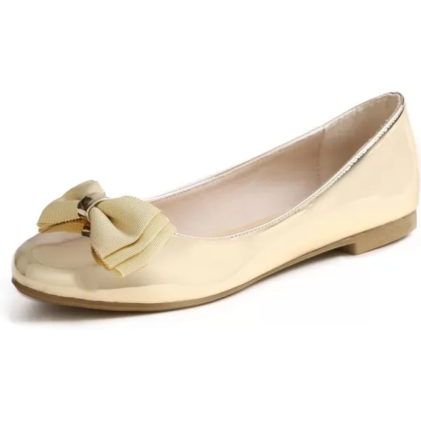 Feversole Women's Round Toe Cute Bow Trim Ballet Flats