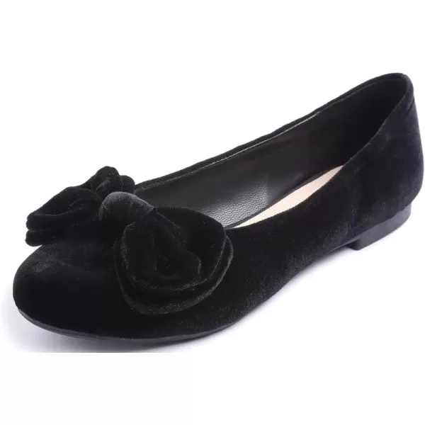 Feversole Women's Round Toe Cute Bow Trim Ballet Flats