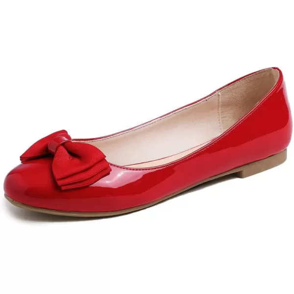 Feversole Women's Round Toe Cute Bow Trim Ballet Flats