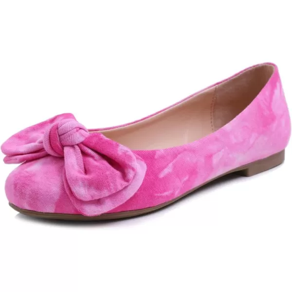 Feversole Women's Round Toe Cute Bow Trim Ballet Flats