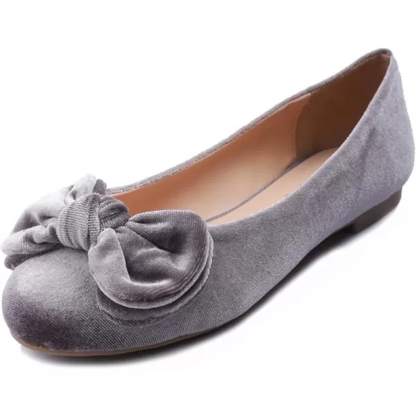Feversole Women's Round Toe Cute Bow Trim Ballet Flats
