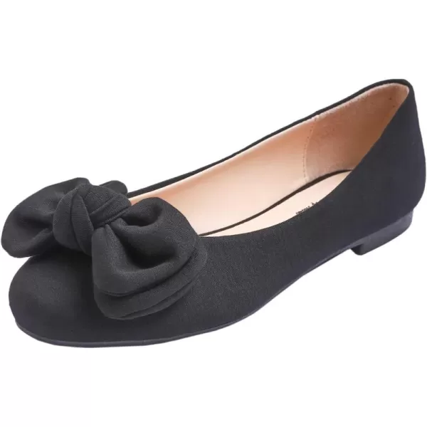 Feversole Women's Round Toe Cute Bow Trim Ballet Flats