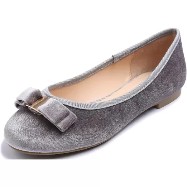 Feversole Women's Round Toe Cute Bow Trim Ballet Flats