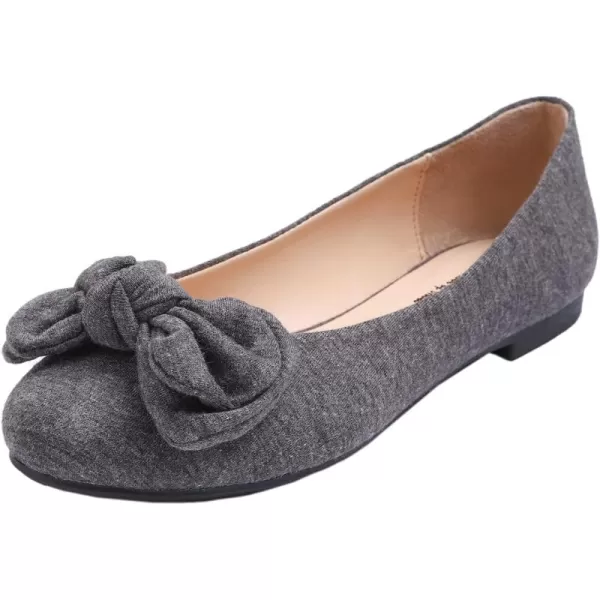 Feversole Women's Round Toe Cute Bow Trim Ballet Flats