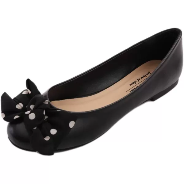 Feversole Women's Round Toe Cute Bow Trim Ballet Flats