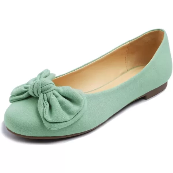Feversole Women's Round Toe Cute Bow Trim Ballet Flats