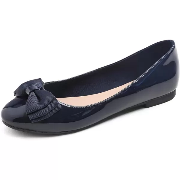 Feversole Women's Round Toe Cute Bow Trim Ballet Flats