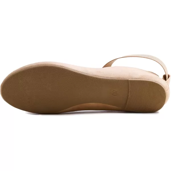 FEVERSOLE Women's Fashion Elastic Ankle Strap Shoes Round Toe Ballet Flat