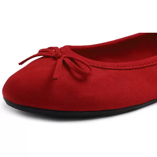 FEVERSOLE Women's Ultra Soft Colorful Memory Foam Cushioned Faux Suede Home Ballet Flats
