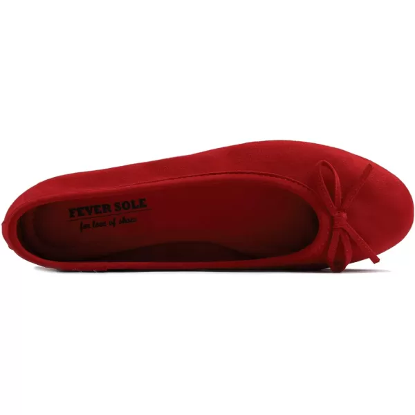 FEVERSOLE Women's Ultra Soft Colorful Memory Foam Cushioned Faux Suede Home Ballet Flats