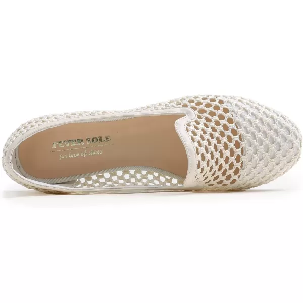 Feversole Women's Woven Fashion Breathable Knit Flat Shoes