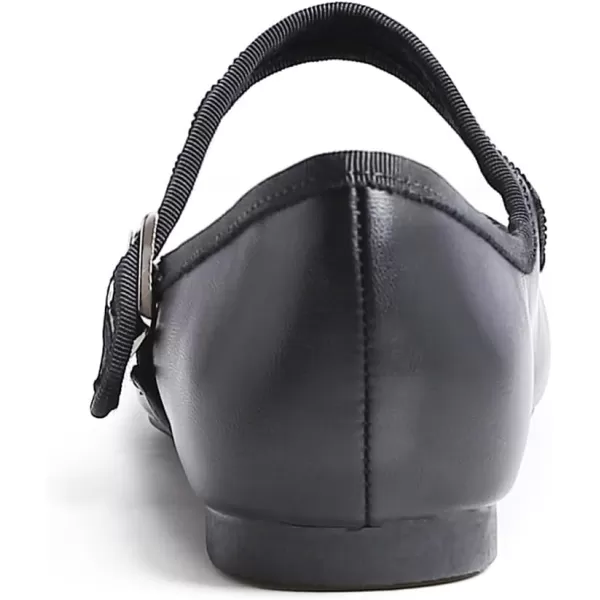 FEVERSOLE Women's Soft Cushion Extra Padded Comfort Round Toe Mary Jane Metal Buckle Fashion Ballet Flats Walking Shoes