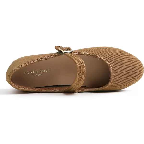 FEVERSOLE Women's Soft Cushion Extra Padded Comfort Round Toe Mary Jane Metal Buckle Fashion Ballet Flats Walking Shoes