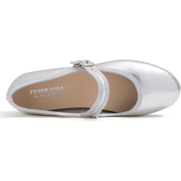 FEVERSOLE Women's Soft Cushion Extra Padded Comfort Round Toe Mary Jane Metal Buckle Fashion Ballet Flats Walking Shoes