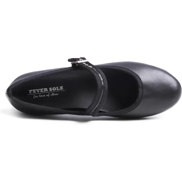 FEVERSOLE Women's Soft Cushion Extra Padded Comfort Round Toe Mary Jane Metal Buckle Fashion Ballet Flats Walking Shoes