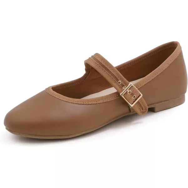 FEVERSOLE Women's Soft Cushion Extra Padded Comfort Round Toe Mary Jane Metal Buckle Fashion Ballet Flats Walking Shoes