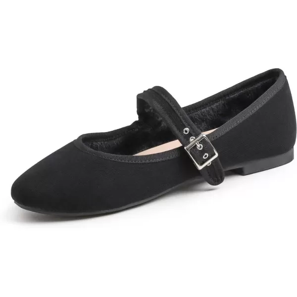 FEVERSOLE Women's Soft Cushion Extra Padded Comfort Round Toe Mary Jane Metal Buckle Fashion Ballet Flats Walking Shoes