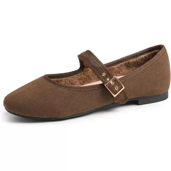 FEVERSOLE Women's Soft Cushion Extra Padded Comfort Round Toe Mary Jane Metal Buckle Fashion Ballet Flats Walking Shoes