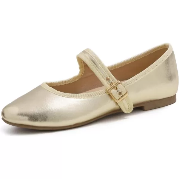 FEVERSOLE Women's Soft Cushion Extra Padded Comfort Round Toe Mary Jane Metal Buckle Fashion Ballet Flats Walking Shoes